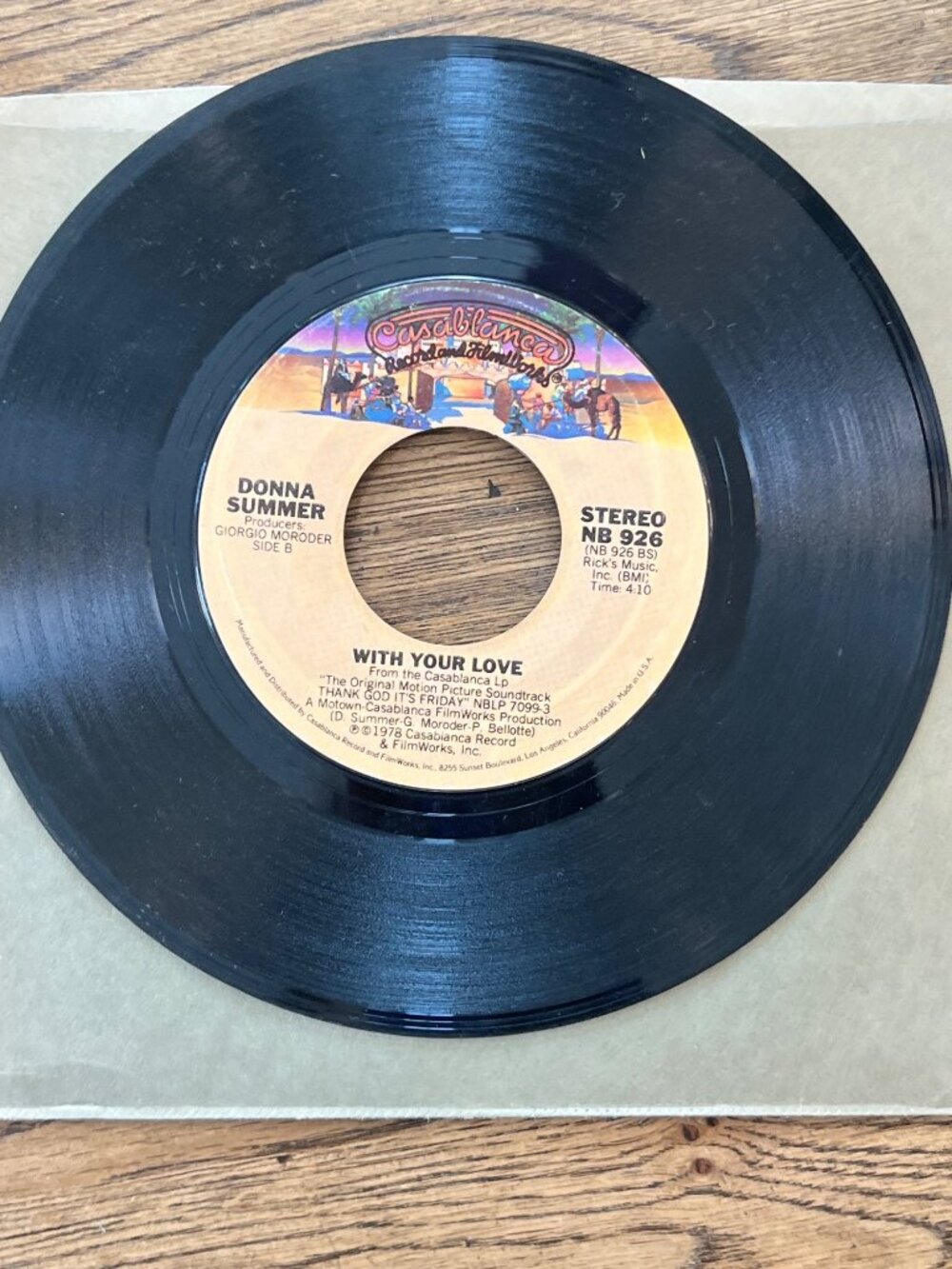 Donna Summer - Last Dance / With Your Love - Casablanca Records NB 926 45 RPM